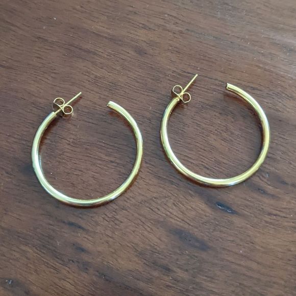 None Jewelry - Gold Hoop Earrings